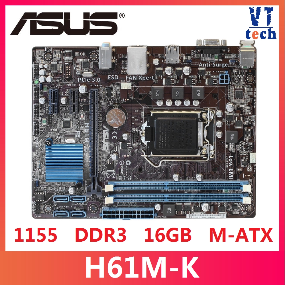 華碩 H61 插座 LGA 1155 i3 i5 i7 DDR3 16G Micro-ATX UEFI BIOS 二手主