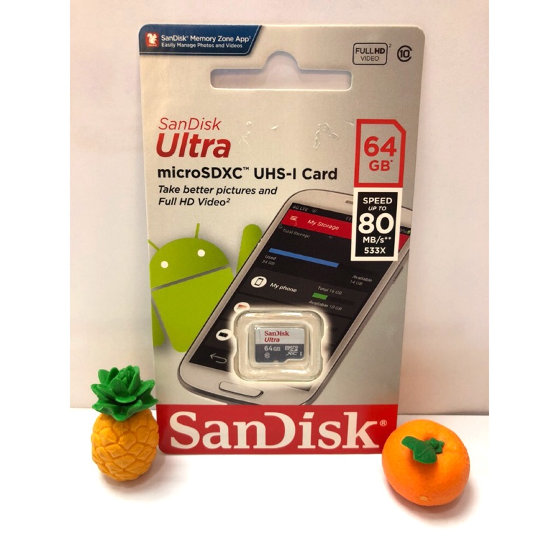 Sandisk Ultra MicroSD SDXC 64G 64GB C10 80MB TF 記憶卡 無轉卡 公司貨