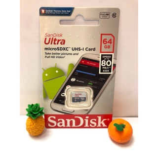 Sandisk Ultra MicroSD SDXC 64G 64GB C10 80MB TF 記憶卡 無轉卡 公司貨