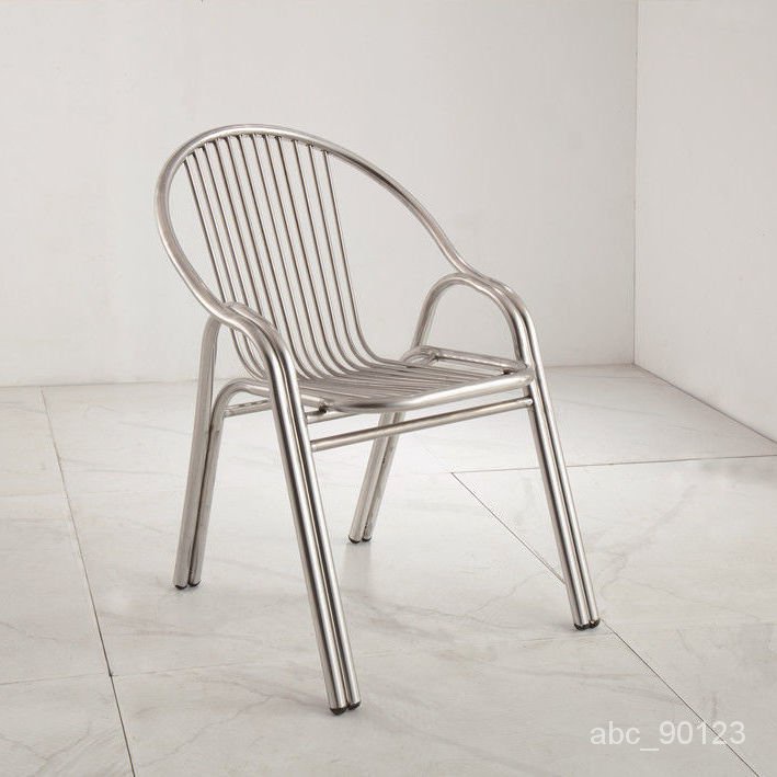 304加固不銹鋼桌椅折疊椅傢用圓凳現代休閒戶外椅