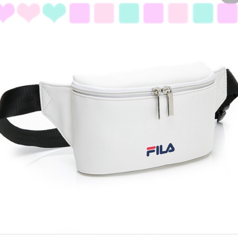 7-11 全新 現貨 限量FILA 斜肩包 腰包 二用包-白色 小logo品牌正品