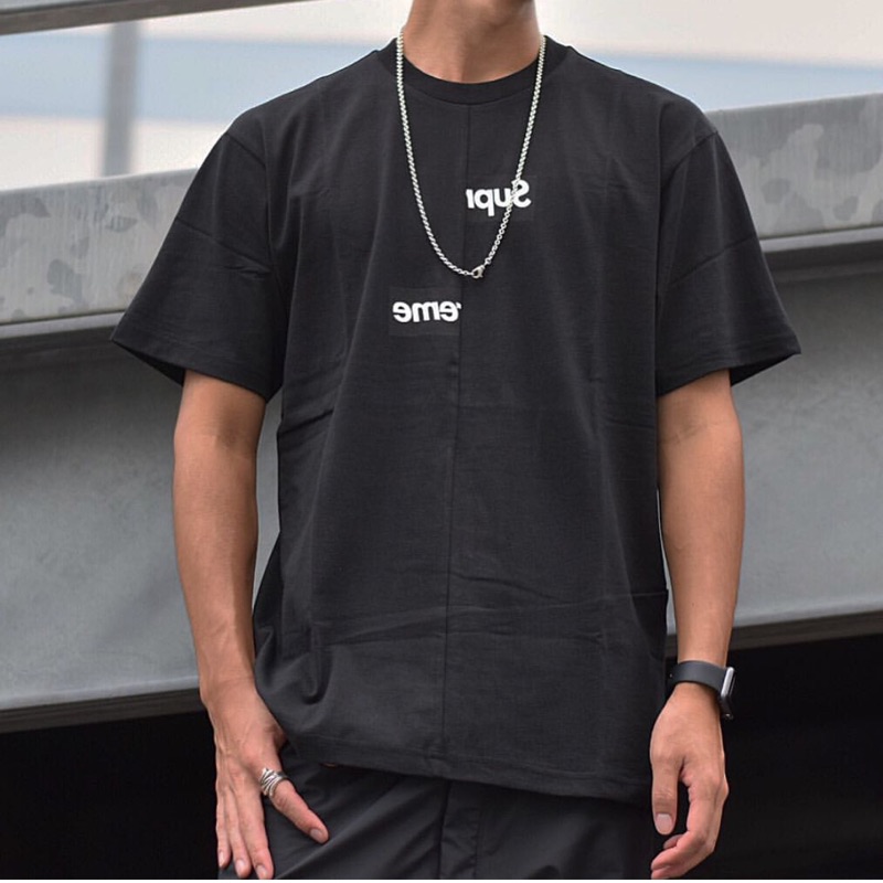 【area0439】2018 秋冬 聯名 Supreme x CDG Split Box Logo Tee 短t