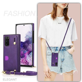 悠遊卡斜掛掛繩手機殼三星 S25 S24 S23 S22+ S21+ Note20Ultra Note10+保護殼