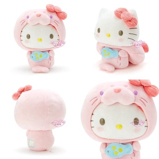 ♥小花花日本精品♥Hello Kitty 美樂蒂絨毛 造型變裝娃娃 布偶 冰的世界系列12355402