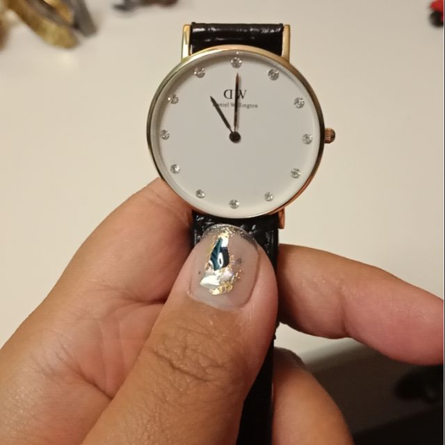 Dw女錶34mm 晶鑽皮革腕錶 蝦皮購物