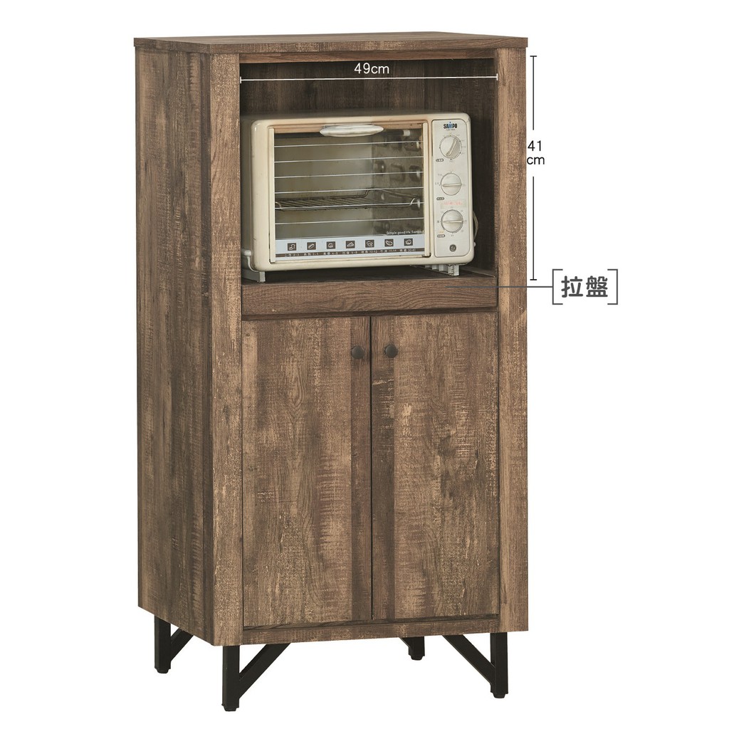 【南洋風休閒傢俱】時尚造型收納櫃系列-班克工業風2尺低收納櫃 電器櫃 餐櫥櫃 JX490-1