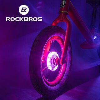 Rockbros 自行車燈防水輪轂燈 7 色閃光振動感應 USB 充電自行車騎行自行車配件 1 件