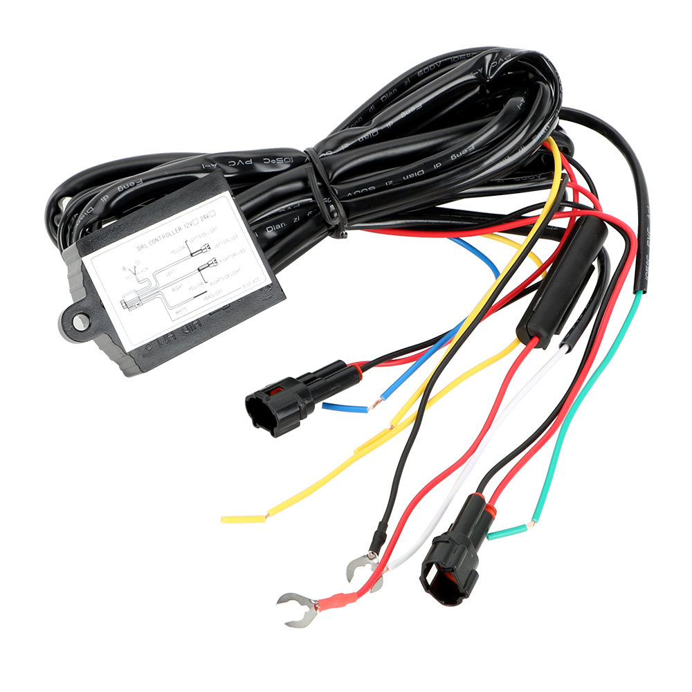 1pc 通用 12V 汽車 DRL 控制器日間運行 LED 燈繼電器線束控制所有車輛的關閉調光器