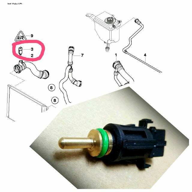 BMW E60 引擎高溫 溫度傳感器 風扇溫度開關 溫度開關 風扇開關 水溫開關 風扇高轉速