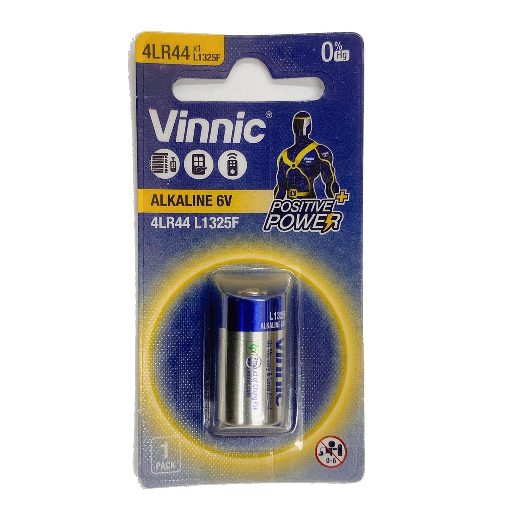 全館含稅【電池通】VINNIC L1325/4LR44電池6V(1入吊卡裝)-狗狗項圈.相機.血糖機專用
