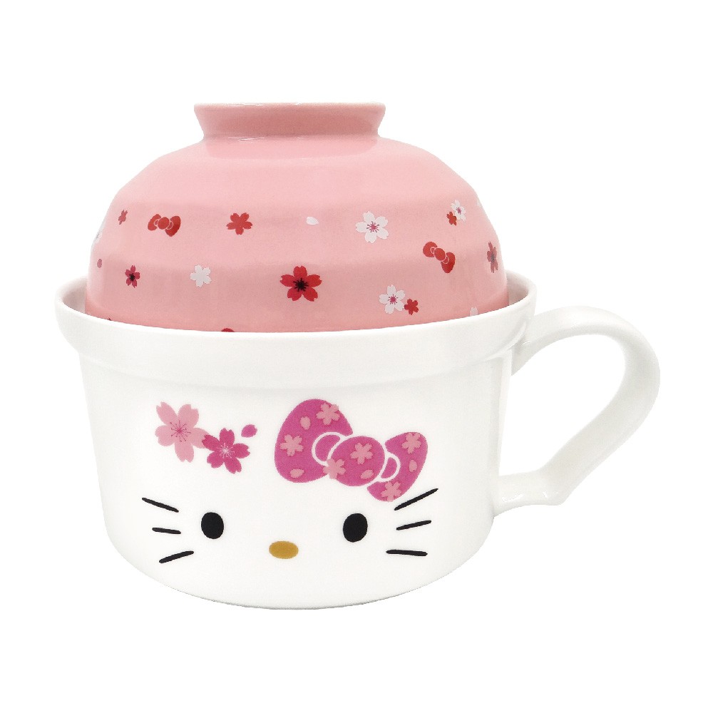 【Sanrio三麗鷗】Hello Kitty泡麵碗-櫻花 (碗身700ml+碗蓋380ml)
