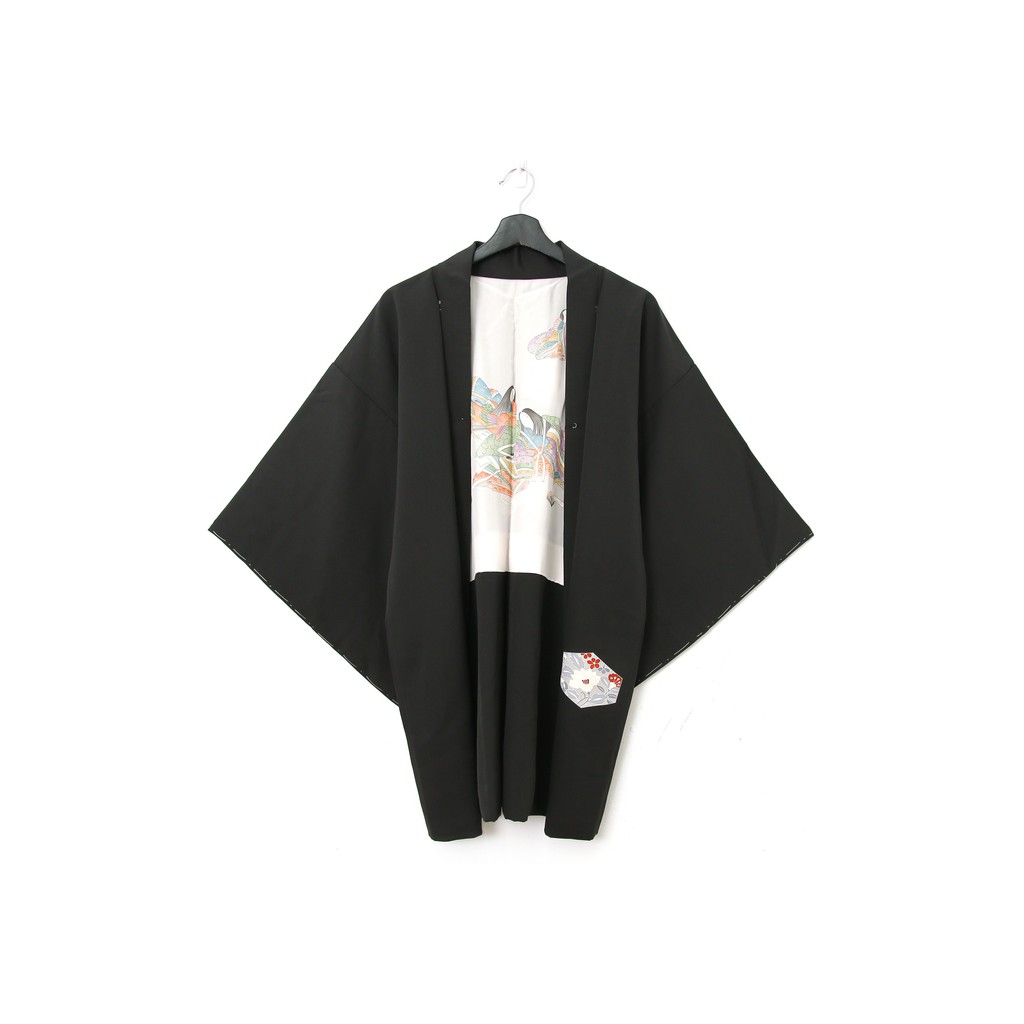 Back To Green 日本帶回羽織框中花卉 Vintage Kimono 蝦皮購物