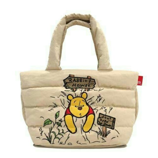 (現貨)日本ROOTOTE x Disney 小熊維尼 迪士尼 空氣包 媽媽包 羽絨空氣包 日本帶回 手提包 手提袋