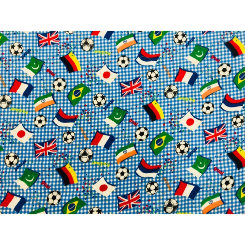 世界足球 日本二重紗 拼布 布料