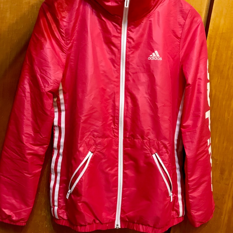 愛迪達 Adidas Jacket 粉紅色 防風 外套 女 長袖 連帽 夾克 防風 抗水 流行 休閒 特價 女裝 女款