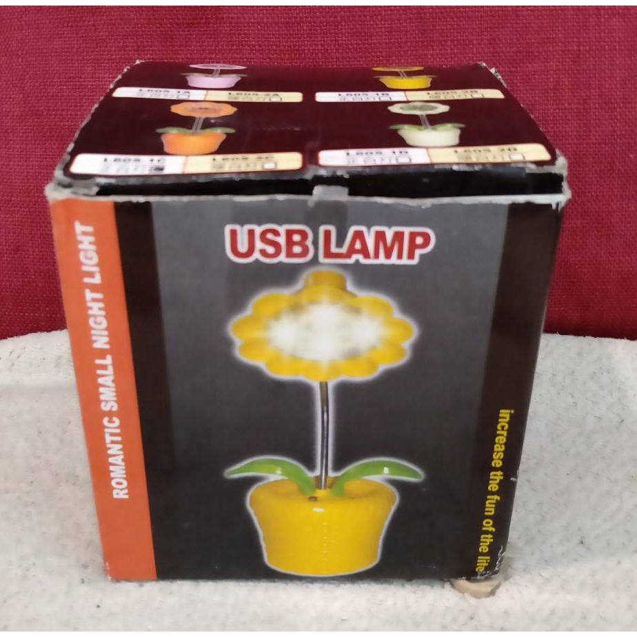【現貨】 L605 橘色花朵造型 正白光 USB充電小夜燈 USB 小檯燈 小台燈 夜燈 花朵造型小檯燈 花朵造型小夜燈