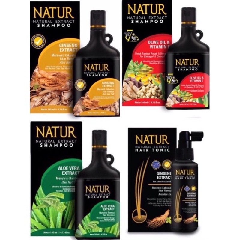 Natur shampoo印尼洗髮精 hair tonic ginseng 人蔘olive橄欖油tea tree茶樹