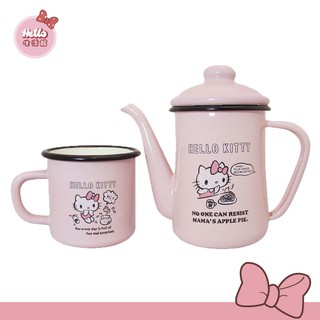 【HELLO KITTY】琺瑯杯壺組（壺+杯）(現貨限量)