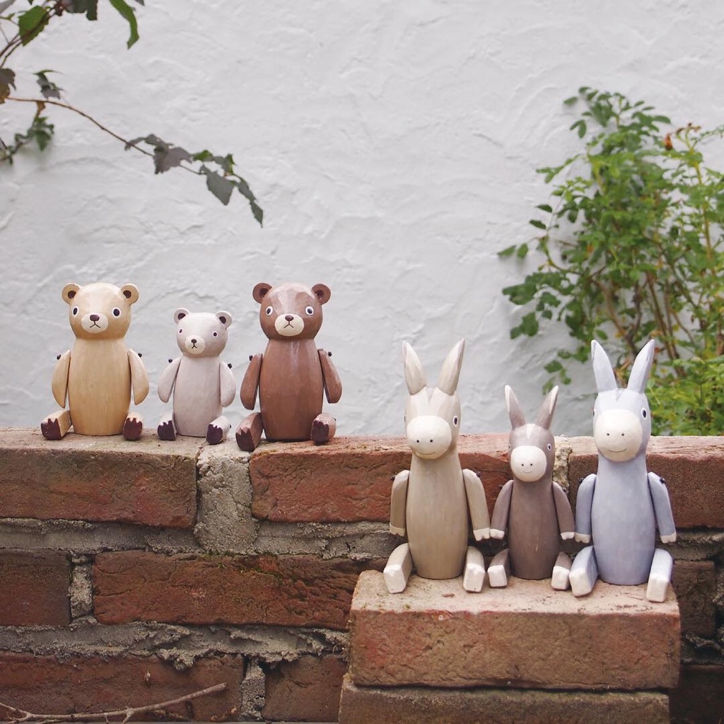 (預購+聊聊)日本 PoLeToKo 木雕作品 北歐風 おとぎの森系列 熊、驢、狐狸