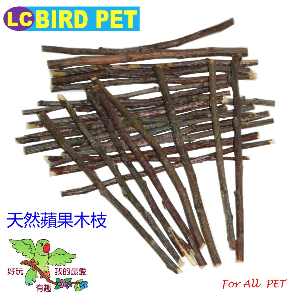 天然蘋果木枝 蘋果枝 磨嘴 磨齒 鸚鵡玩具 鳥玩具 來成鳥園 鳥類 蜜袋鼯 松鼠 花栗鼠 寵物鼠 兔子 磨嘴 磨齒 蝦皮購物