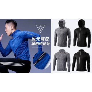 L02028 3色 男女同款 連帽款/立領款 手臂包 機能布料 排汗 柔軟 舒適 外套 夾克運動外套 不悶熱 焦點服飾