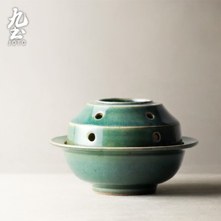 九土日式禪意香爐日式手工禪意香爐復古陶瓷小號家用室內香薰供佛創意茶道擺件香氛蠟燭臺香薰爐檀香爐迷你缽爐香插PJR0082