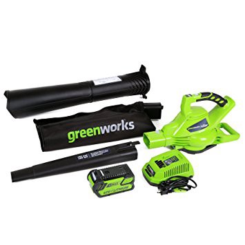 【桃花源】英國 greenworks 鋰電 40V 吹葉機/吸葉機 G40061 吹、吸兩用設計 (充電式)