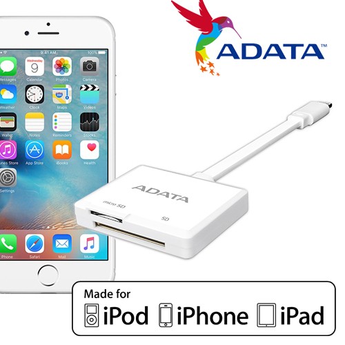 ADATA 威剛 Lightning Card Reader Two-Way Transfer 讀卡機 蘋果平板