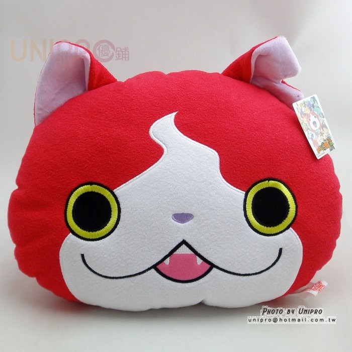 妖怪手錶正版吉胖喵 JIBANYAN 35公分 頭型抱枕 午安枕 靠枕 地縛貓 YoKai Watch