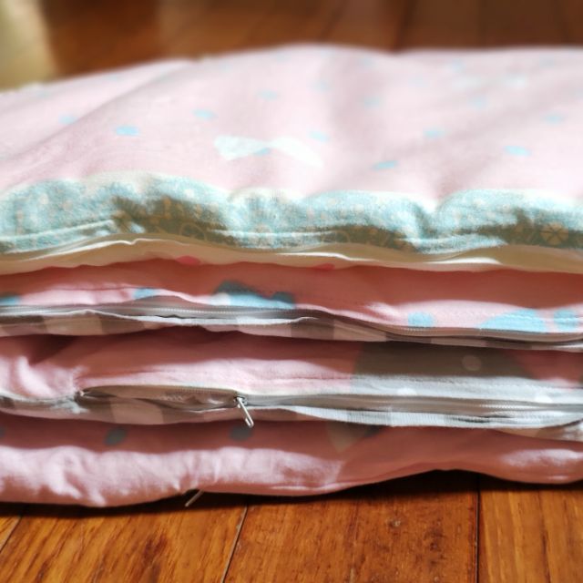［二手］公主風粉色嬰兒床床圍/床包/枕套/被套組