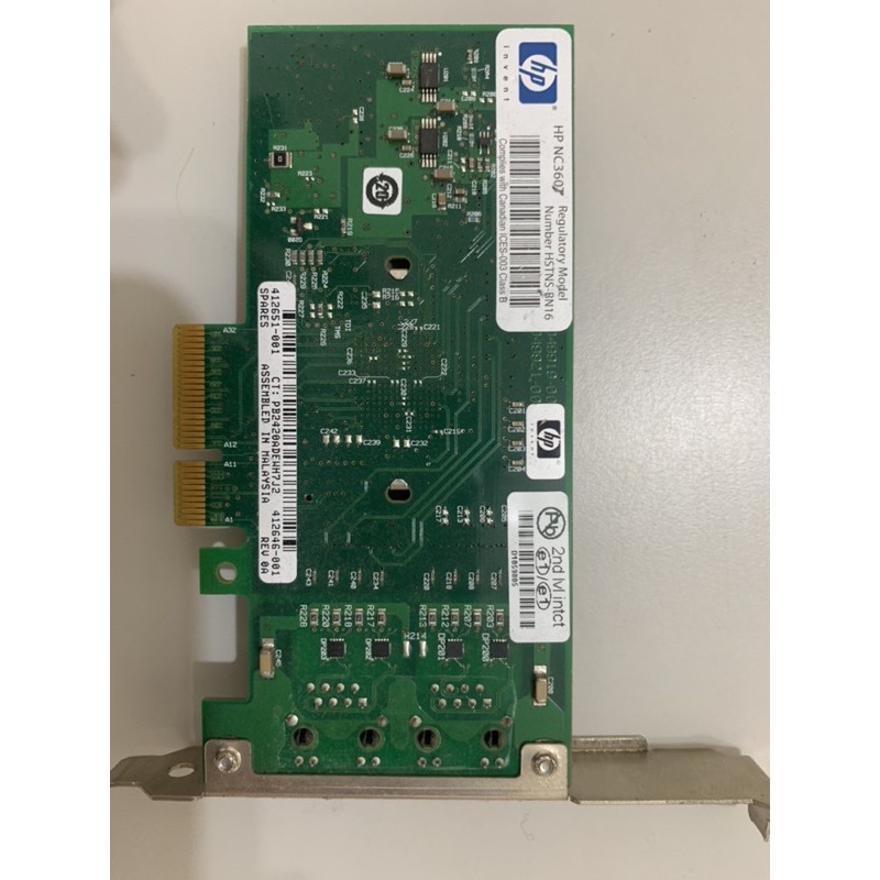 伺服器雙孔網卡HP NC360T PCI-Ex8 雙孔 Gigabit網卡