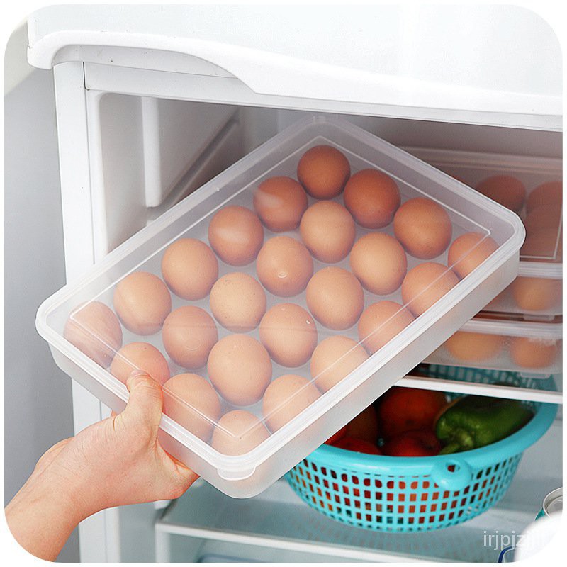 正品！假一賠十！現貨熱賣！psn日本大容量雞蛋盒24格冰箱雞鴨蛋保鮮盒塑料蛋托小分格收納盒家用 zEjr