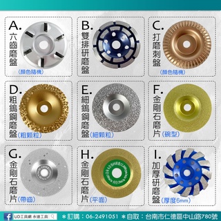 UD工具網 4英吋手提砂輪機用 鎢鋼磨盤 碳化鎢鋼磨盤 研磨盤 打磨盤 打磨片 砂輪片 砂輪盤 研磨鋸片 磨切片