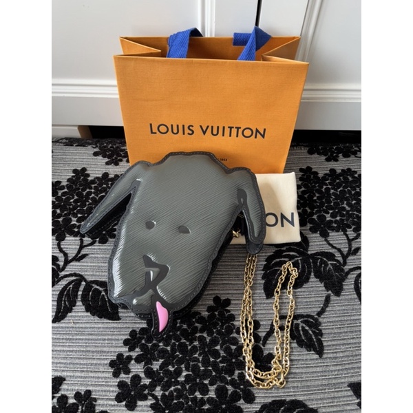 Louis Vuitton LV 路易威登 限量包 M53171 Dog Face 狗頭包 金鍊 手拿包 防塵袋 紙袋