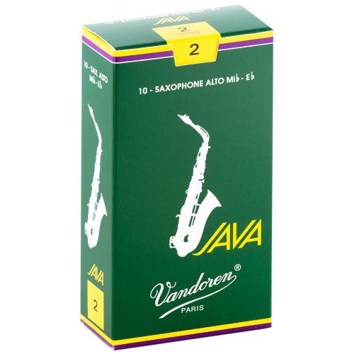 【現代樂器】法國 Vandoren JAVA 綠盒 Alto 中音薩克斯風 2號 竹片 10片裝