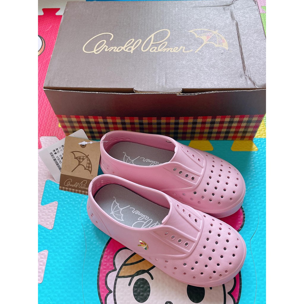 PinkLoveJapan~全新現貨~Arnold Palmer 小雨傘 雨傘牌 台灣製造 女童 防水洞洞鞋 雨鞋 粉色