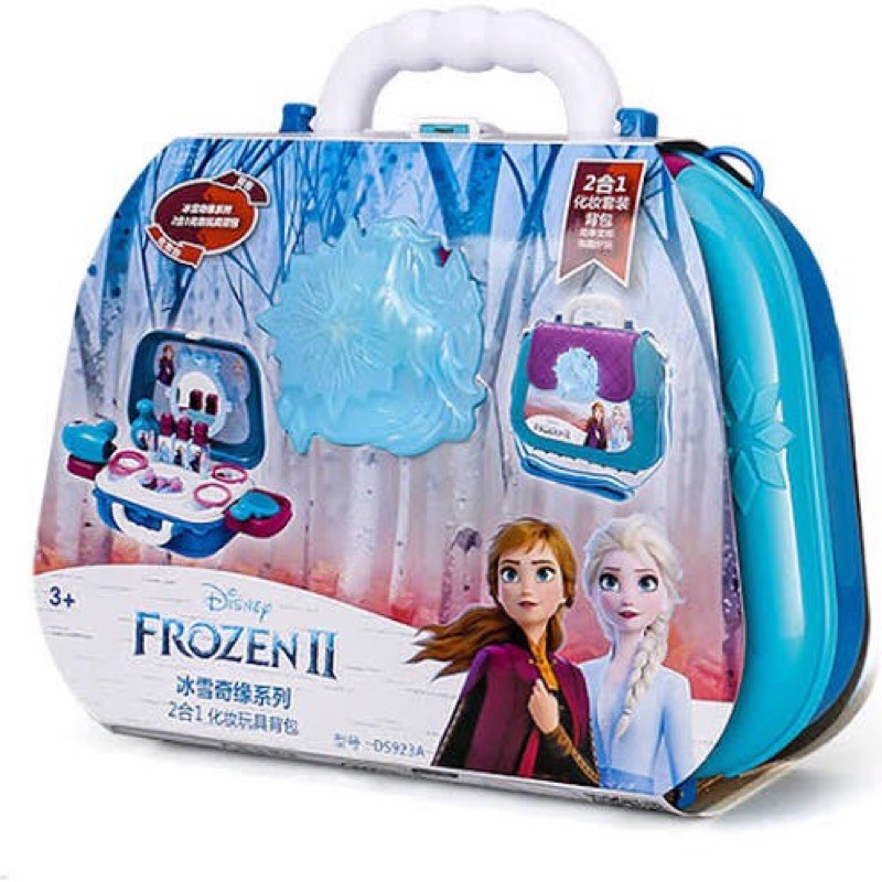 迪士尼系列 冰雪奇緣2  閃光化妝組 化妝台 背包  外出 攜帶 家家酒 (電池不可更換)  白樹森林