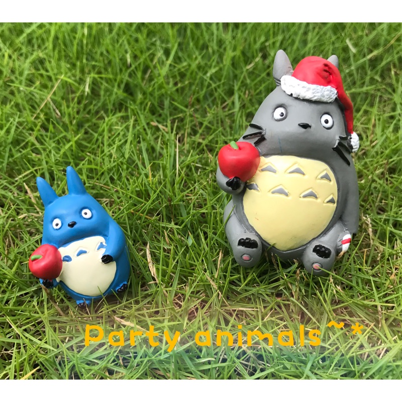 🌟Party Animals🌟宮崎駿 Totoro龍貓 蘋果 聖誕帽 DIY微景觀 園藝 裝飾 造景 公仔 多肉植物
