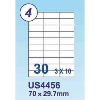 裕德 A4三用電腦標籤 白色 30格/33格/36格/39格 適用雷射/噴墨/影印 1000張 /箱