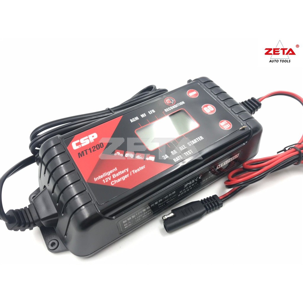 免運費【ZETA汽車】MT1200 智慧型 重機微電腦充電&amp;檢測器(充電 檢測 維護 全電壓 3A 8A 6V 12V)