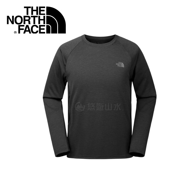 【The North Face 男款 FlashDry長袖排汗衣《黑》】2TZMPH5/長袖T恤/排汗衣/悠遊山水