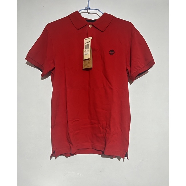 Timberland 男款 紅 / 黑 棉質刺繡短袖POLO衫|A1S2NE70