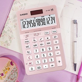 CASIO 頂級輕巧型 櫻花色系 計算機 (JS-40B-PK / JS-40B) (14位)