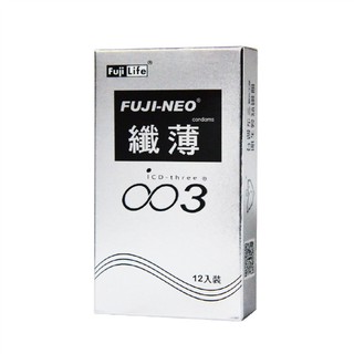 FUJI-NEO 不二新創 纖薄 衛生套 保險套 銀 (12入)