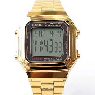 CASIO卡西歐方形金色電子手錶【NEC6】