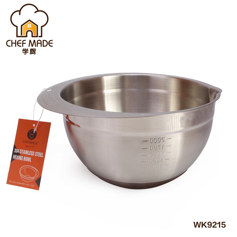 【Chefmade學廚】WK9215 304不鏽鋼打蛋盆/鋼盆 24.1*23*12.4cm