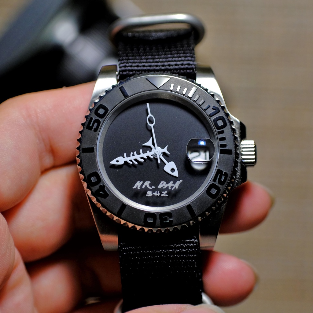 【倏忽計時】 客製機械錶 懸浮玻璃雕刻 可客製文字 客製錶盤 潛水錶 nh35 seiko mod seikomod