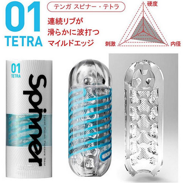 日本TENGA-SPINNER 01 TETRA 波刀紋 可重複使用自慰飛機杯-飛機杯罐 情趣NO1 情趣用品 情趣精品
