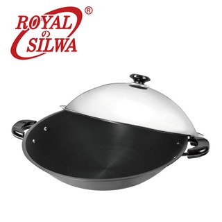 【ROYAL SILWA 皇家西華】超硬陽極雙耳炒鍋40cm