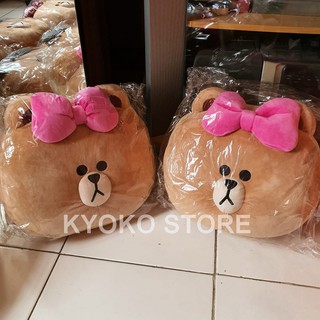 Line Choco 粉紅絲帶LINE Cushion 官方LINE抱枕公仔